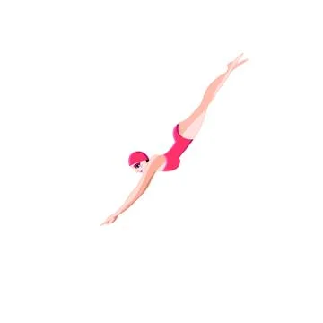 Vector sign of a jumping swimmer on a white background Stock Illustration