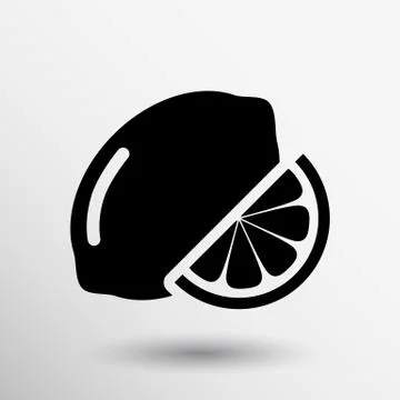 Vector sign Lemon logo unusual stylized slice agriculture Stock Illustration