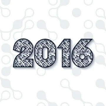 Vector sign for a new 2016 of fancy pattern Stock Illustration