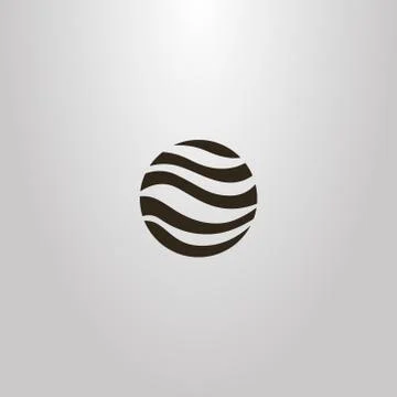 Vector sign of round abstract wave-shaped planet sphere	 Stock Illustration