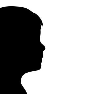 Vector silhouette of anonymous child on white background. Symbol of people an Stock Illustration