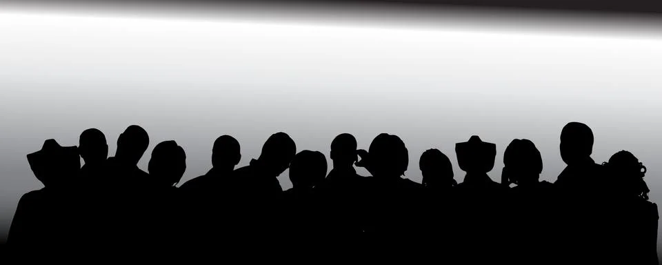 Vector silhouette of anonymous people. Stock Illustration