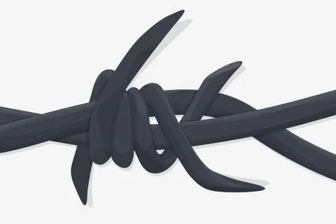 Vector Silhouette of Barbed Wire Stock Illustration