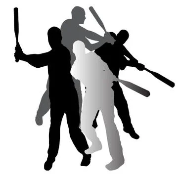 Vector silhouette baseball. Stock Illustration