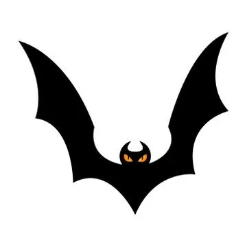 Vector silhouette bat on an isolated white background. Stock Illustration