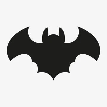Vector silhouette of a bat on white background. Stock Illustration