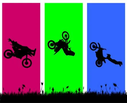 Vector silhouette of a biker. Stock Illustration