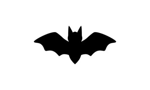 Vector of silhouette of black bat isolated against white background Stock Illustration