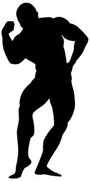 Vector silhouette of body builder Stock Illustration