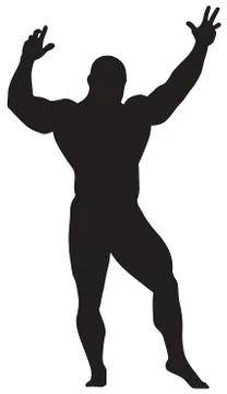 Vector silhouette of bodybuilder Stock-Illustration