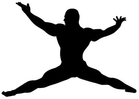 Vector silhouette of bodybuilder Stock Illustration