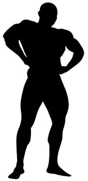 Vector silhouette of bodybuilder Illustrazione stock