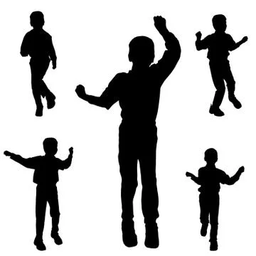 Vector silhouette of the boy. Stock Illustration