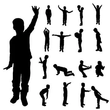 Vector silhouette of a boy. Stock Illustration