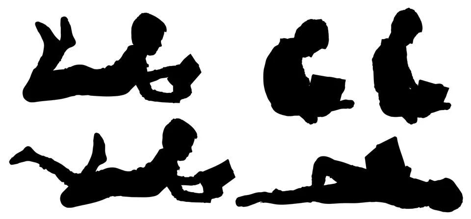 Vector silhouette of boy. Stock Illustration