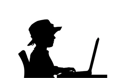 Vector silhouette of a boy. Stock Illustration