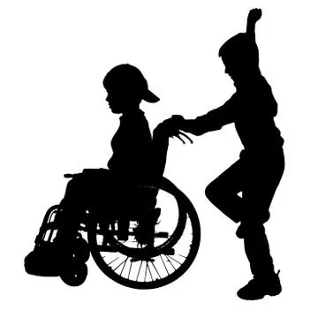 Vector silhouette of a boy. Stock Illustration