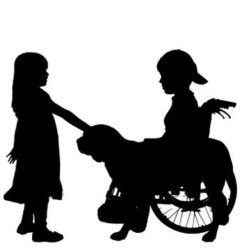 Vector silhouette of a boy. Stock Illustration