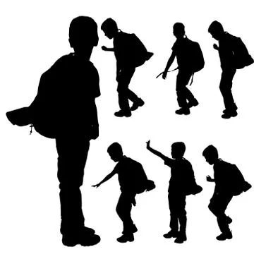 Vector silhouette of boy. Stock Illustration