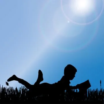 Vector silhouette of boy. Stock Illustration
