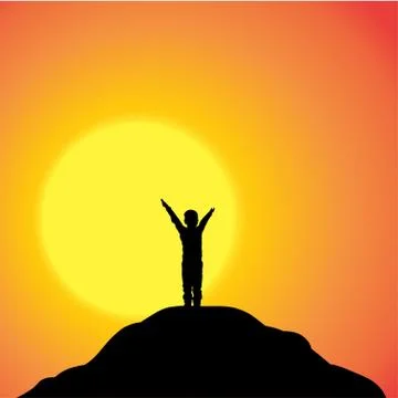 Vector silhouette of boy. Stock Illustration