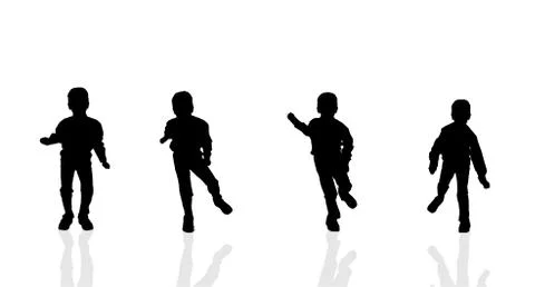 Vector silhouette of a boy. Stock Illustration
