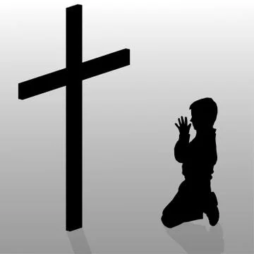 Vector silhouette of a boy. Stock Illustration