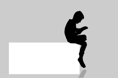 Vector silhouette of a boy. Stock Illustration