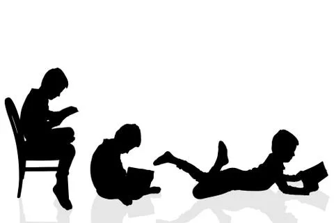 Vector silhouette of a boy. Stock Illustration