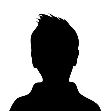 Vector silhouette of boy. Stock Illustration