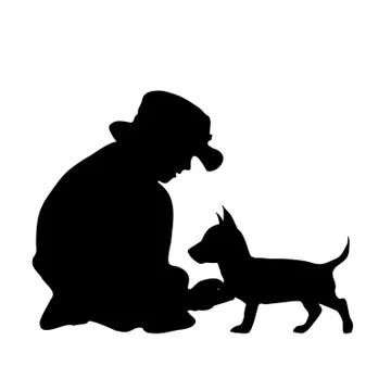 Vector silhouette of boy. Illustrazione stock