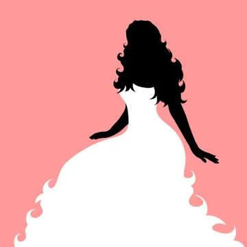 Vector silhouette of bride. Stock Illustration
