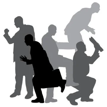 Vector silhouette of businessman. Illustrazione stock