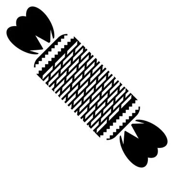 Vector silhouette candy icon. Sweet food template. Sugar caramel in wrapper イラスト素材
