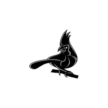 Vector silhouette of cardinal bird 스톡 일러스트