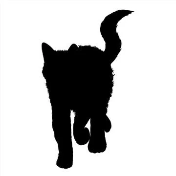 Black Cat sitting Logo vector. Home pet veterinary clinic icon Stock Vector