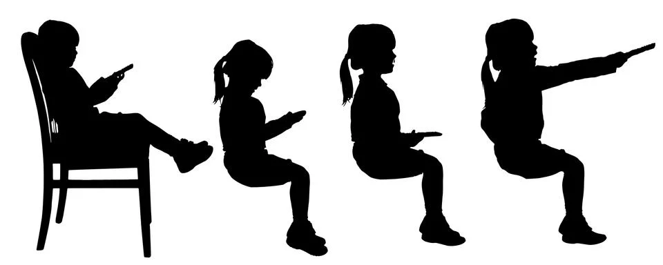 Vector silhouette of child. Stock Illustration