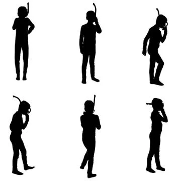 Vector silhouette of a child. Stock Illustration