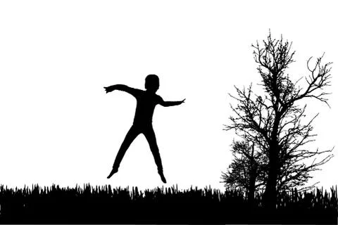 Vector silhouette of child. Stock Illustration