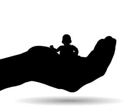 Vector silhouette of a child. Stock Illustration