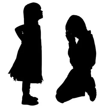 Vector silhouette of children. Stock Illustration