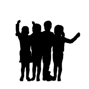Vector silhouette of children. Stock Illustration