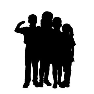 Vector silhouette of children. Stock Illustration