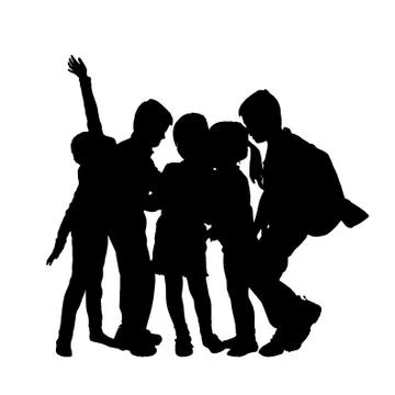 Vector silhouette of children. Stock Illustration