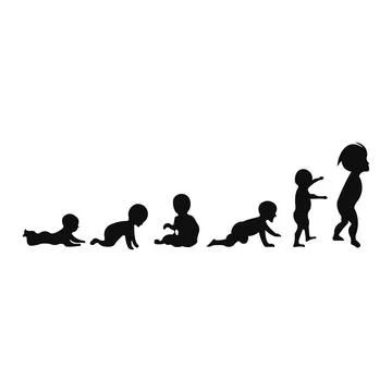 Vector silhouette of children Stock Illustration