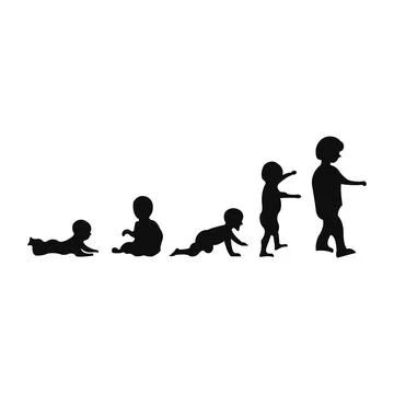 Vector silhouette of children Stock Illustration