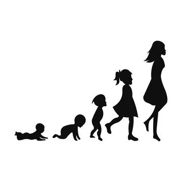 Vector silhouette of children Stock Illustration