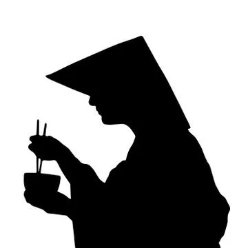 Vector silhouette of Chinese. Stock Illustration