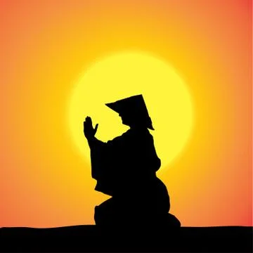 Vector silhouette of Chinese. Stock Illustration