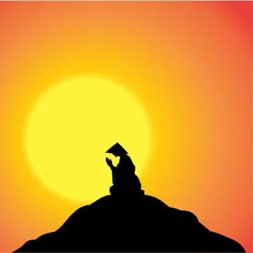 Vector silhouette of Chinese. Stock Illustration